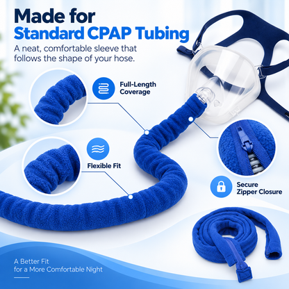 Soft Fleece CPAP Hose Cover – 2-metre Blue