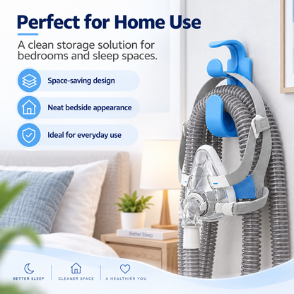 CPAP Hose & Mask Wall Hook – Blue Organiser