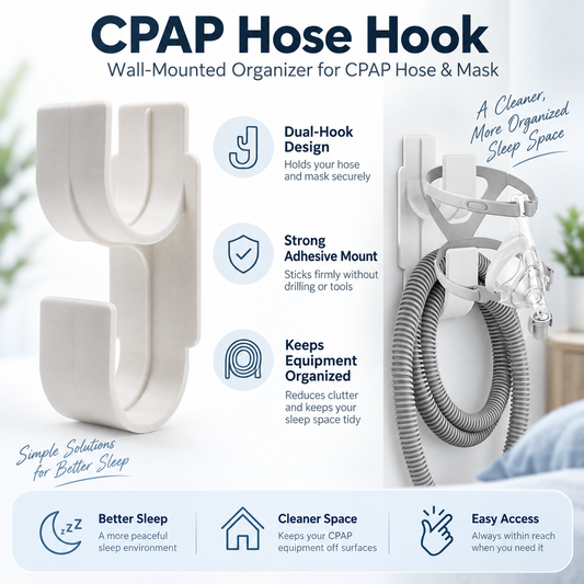 CPAP Hose & Mask Wall Hook – White Organiser