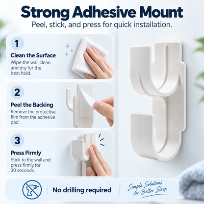 CPAP Hose & Mask Wall Hook – White Organiser