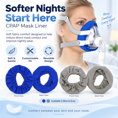Reusable CPAP Cloth Mask Liner – Full Face (Blue)