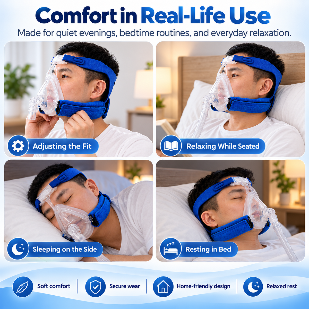 Full CPAP Headgear Protective Fleece Pad