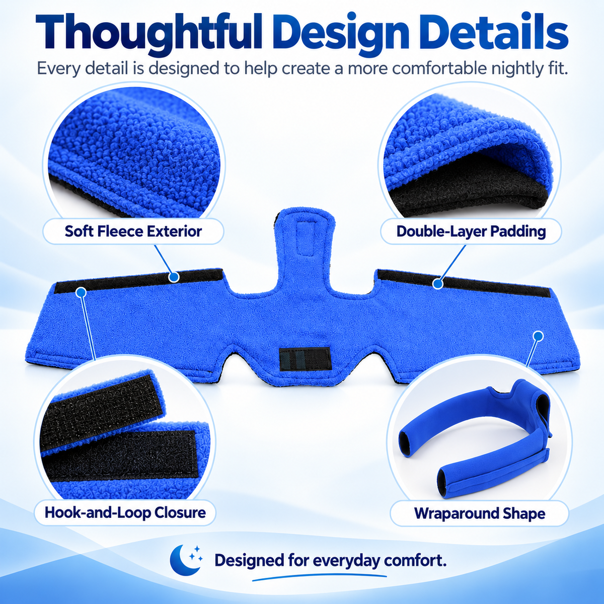 Full CPAP Headgear Protective Fleece Pad