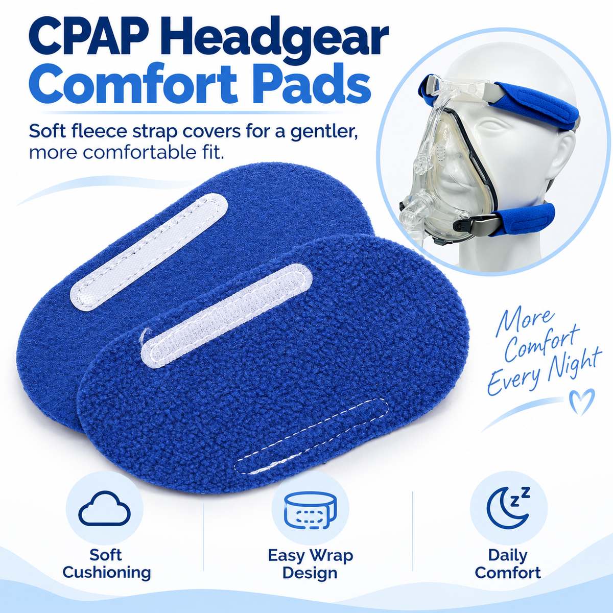 Oval Fleece CPAP Headgear Strap Cover
