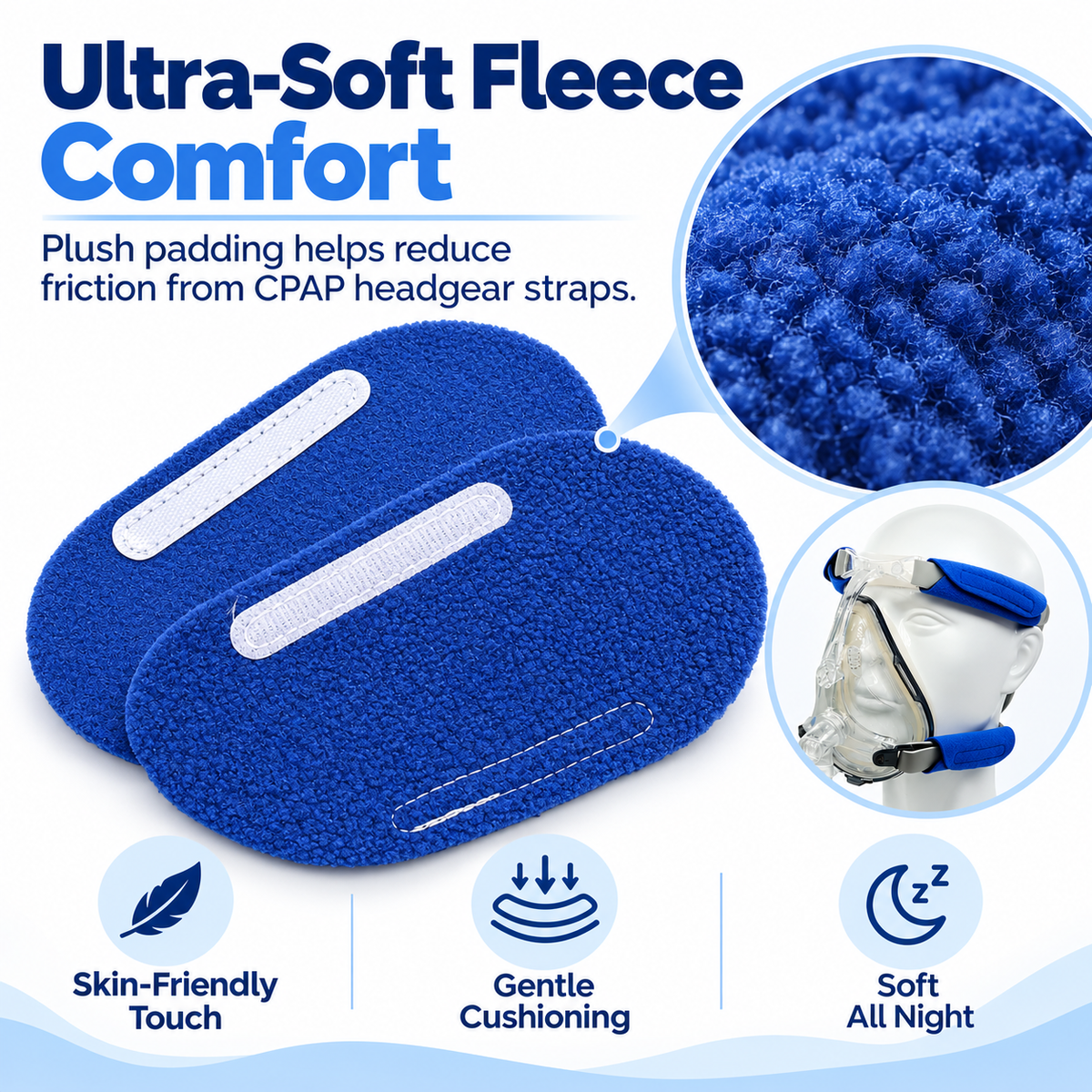 Oval Fleece CPAP Headgear Strap Cover
