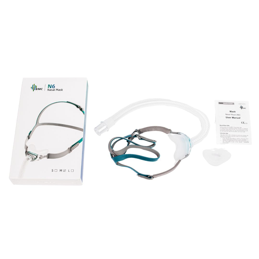 BMC N6 Nasal Cradle CPAP Mask Starter Kit | Under-Nose Cushion | Complete Sleep Apnea Solution