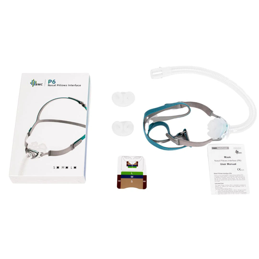 BMC P6 Nasal Pillow CPAP Mask Starter Kit (Includes Small, Medium and Large Cushions)